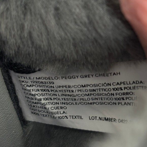 Hey Dude Fuzzy Slide Sandals Leopard Footbed Women's 12 Peggy Grey Cheetah - Picture 9 of 12